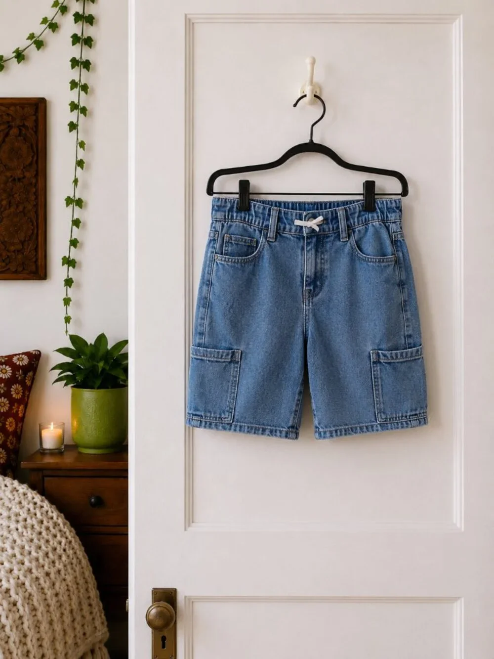GAP Kids Pull-On Cargo Denim Shorts Boys XXL 14-16 Loose Fit
